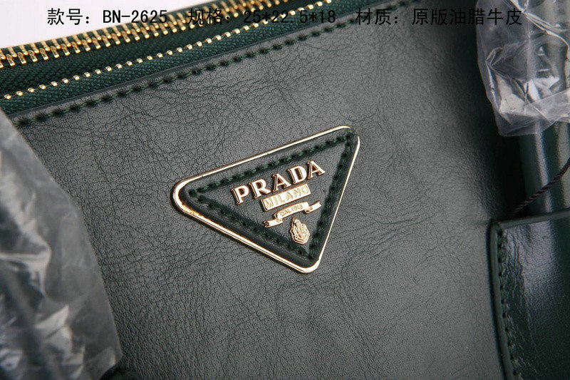 2014 Prada Calf Leather Tote Bag BN2625 green - Click Image to Close